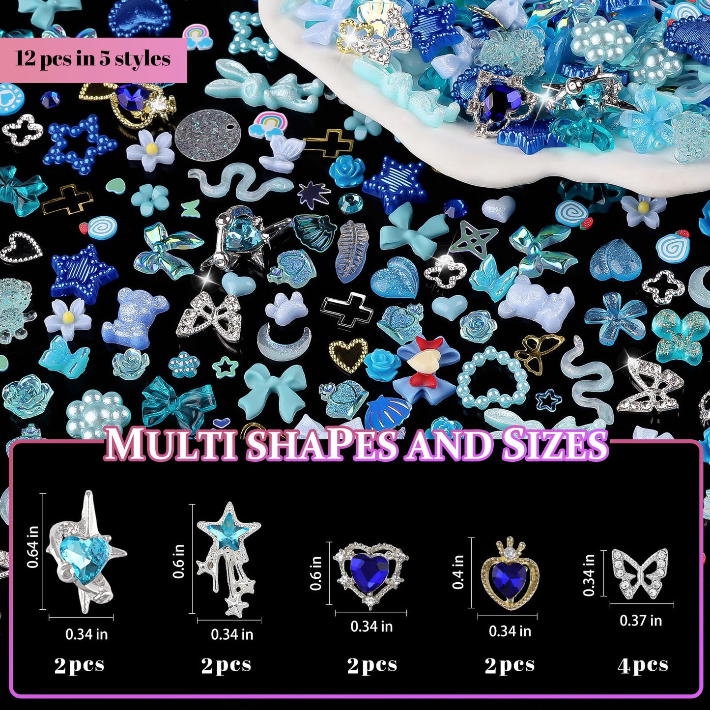 Luxury metal alloy rhinestones for professional nail art