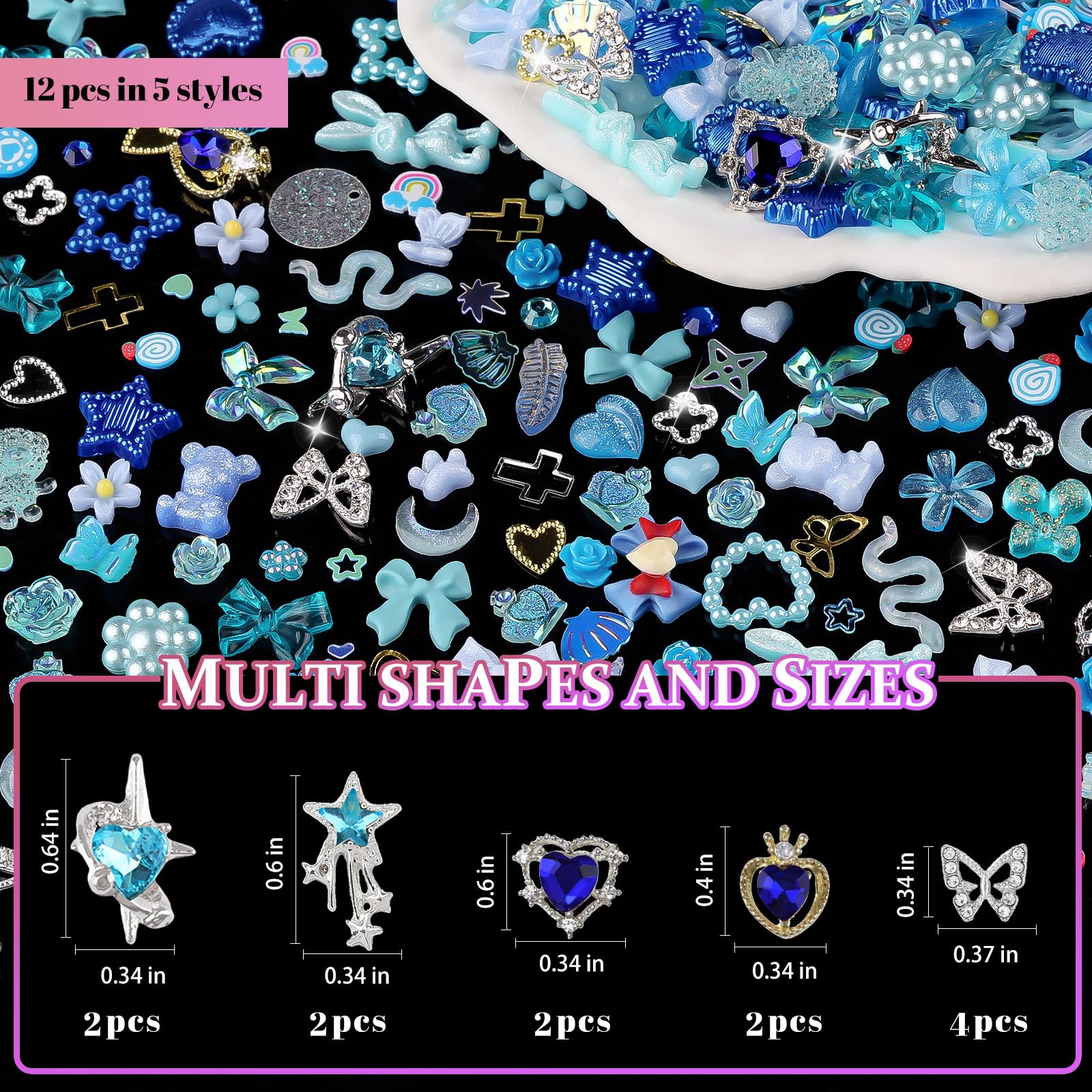 Luxury metal alloy rhinestones for professional nail art