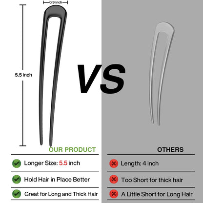 Two prong metal hair sticks for women bun hairstyle accessories