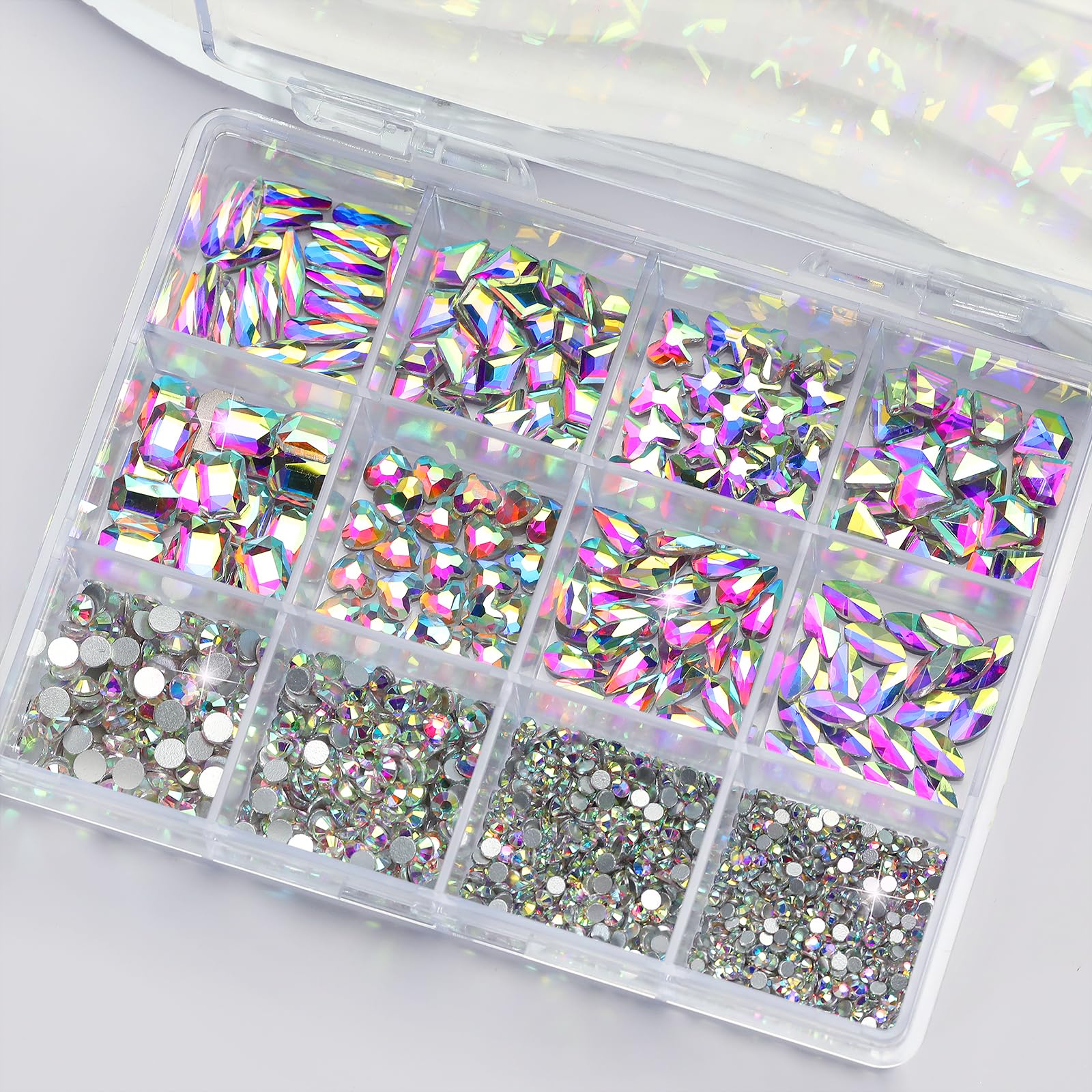 Example of 3D nail art design created using Belleboost rhinestone set