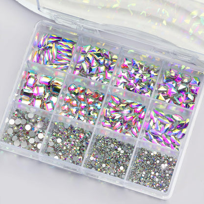 Example of 3D nail art design created using Belleboost rhinestone set