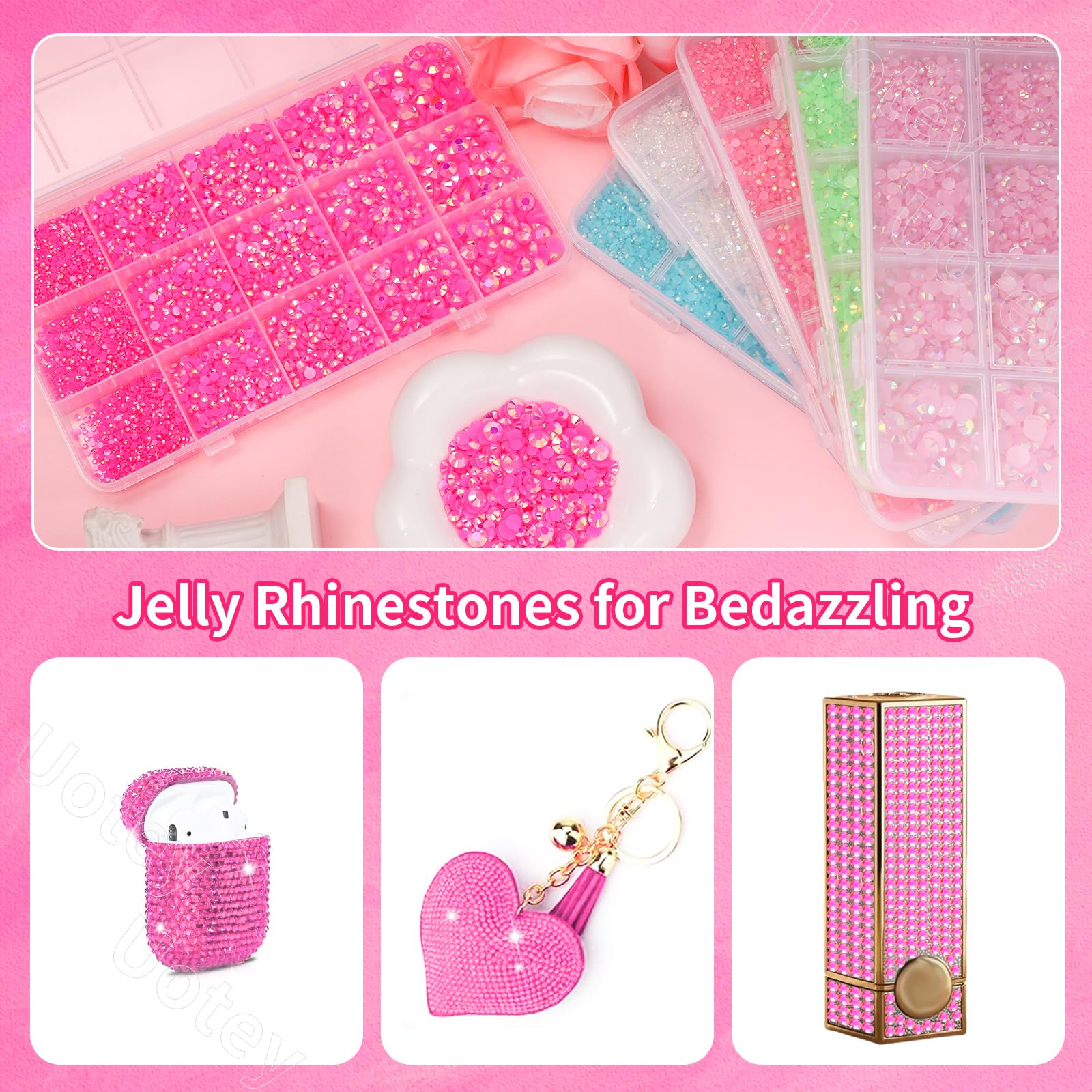15 compartment storage box for Uotey resin rhinestones