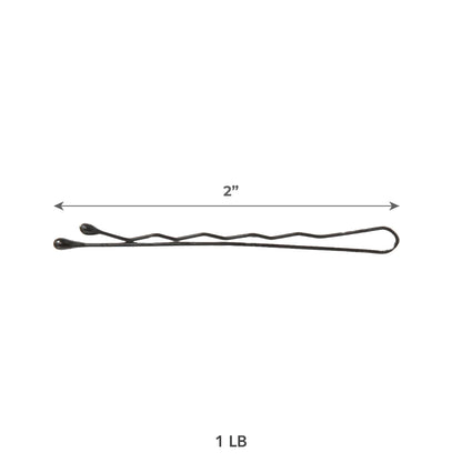 Close up of two inch ball tipped non slip hair accessories