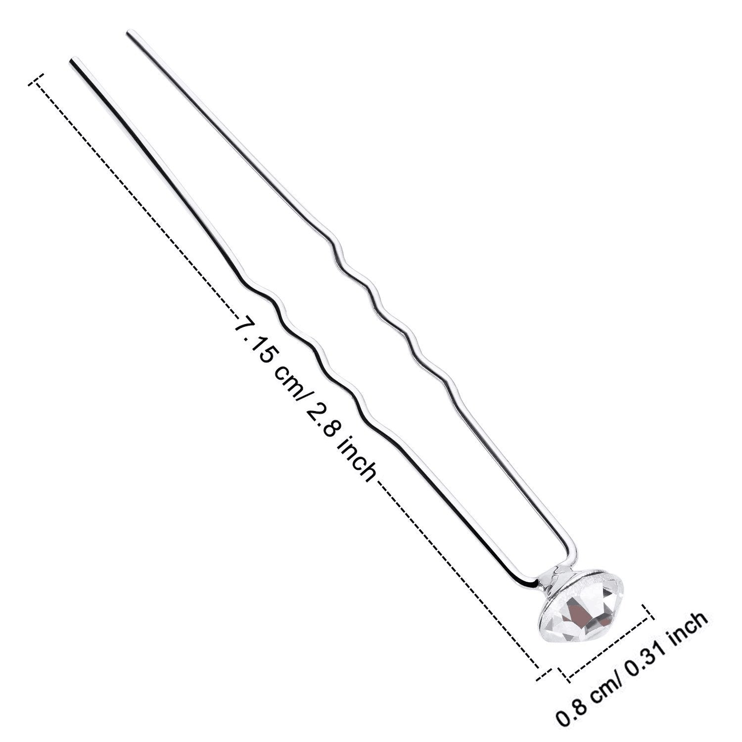 eBoot U-shaped silver hair jewelry clips arranged neatly on a flat surface.