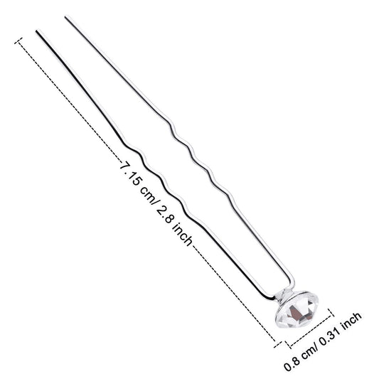 eBoot U-shaped silver hair jewelry clips arranged neatly on a flat surface.