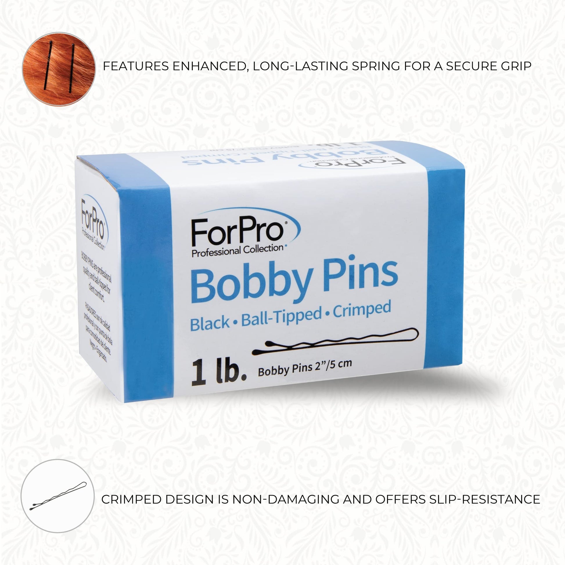 Four hundred count black professional hair pins packaging