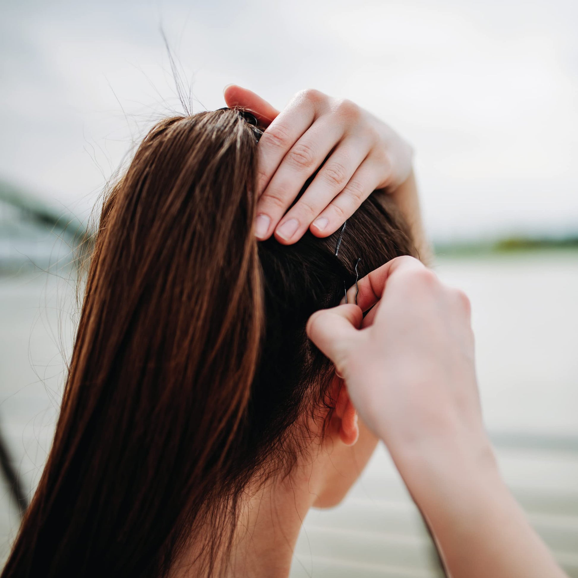 Side view of sturdy crimped professional collection bobby pins