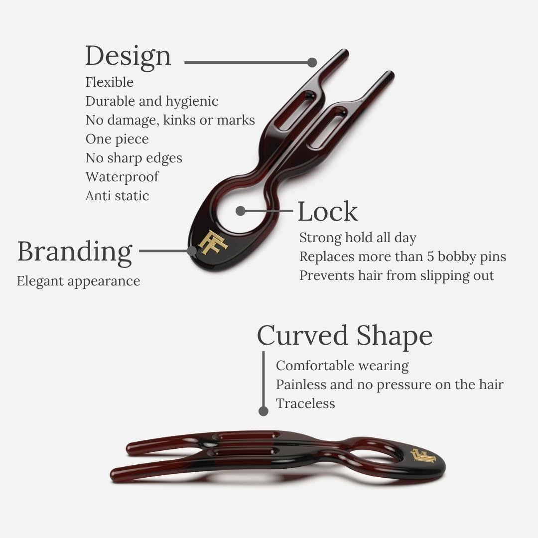 Demonstration of the flexible non damaging hairpin structure designed for quick styling and strong hold
