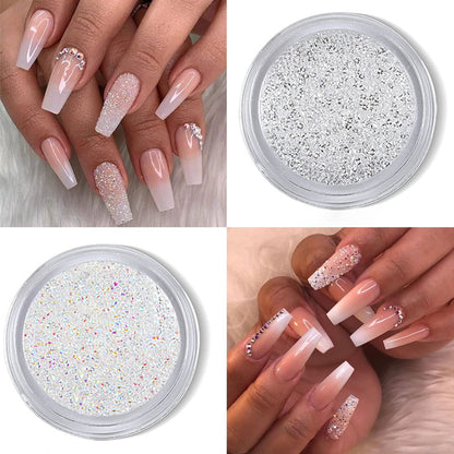 Votacos nail art supply kit for acrylic nails showing rainbow AB rhinestones