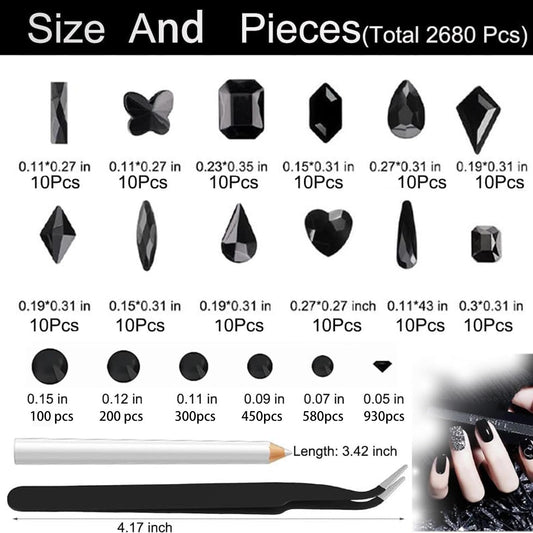Alociam nail art rhinestone kit 24 grid storage case