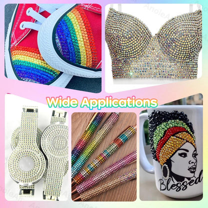 DIY tumbler decorated with colorful resin rhinestones