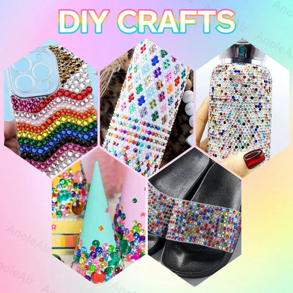 Example of nail art and shoe embellishment using AnoleAir rhinestones