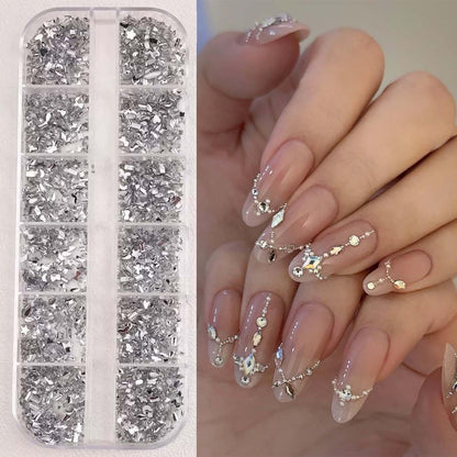 Detailed view of Aurora Borealis finish rhinestones