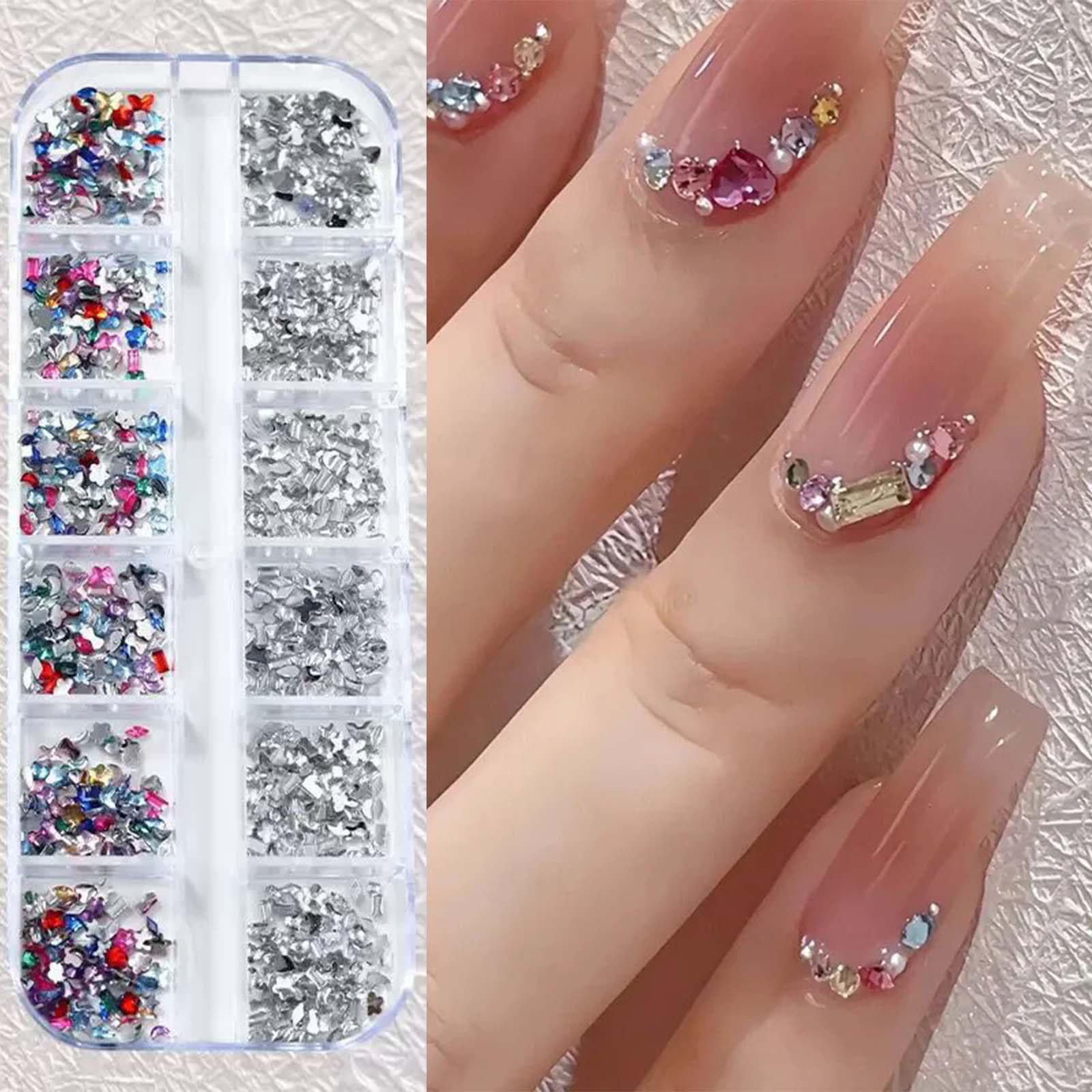 Onpress nail art kit organized in plastic containers
