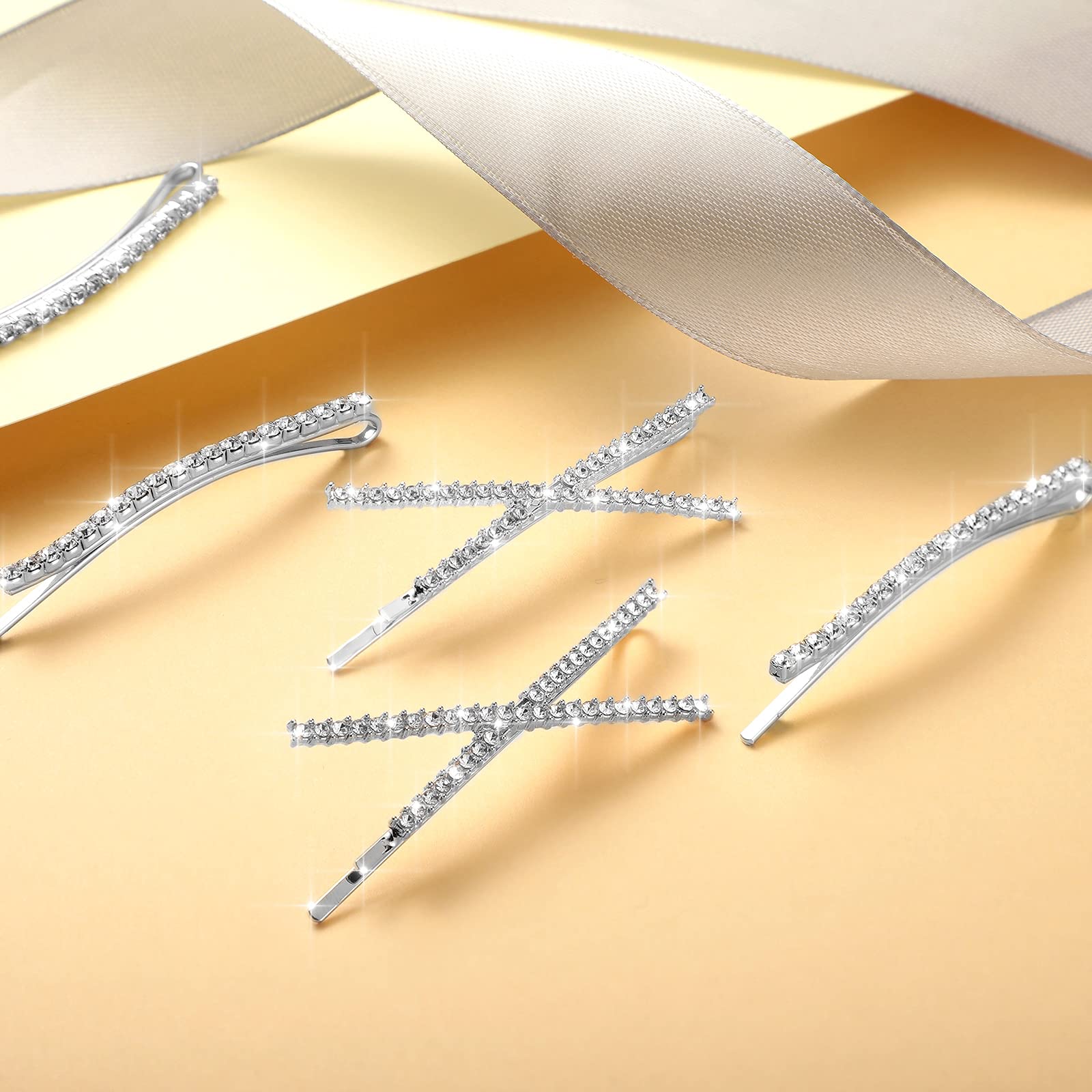 Twelve piece bridal shower crystal bobby pins collection packaging