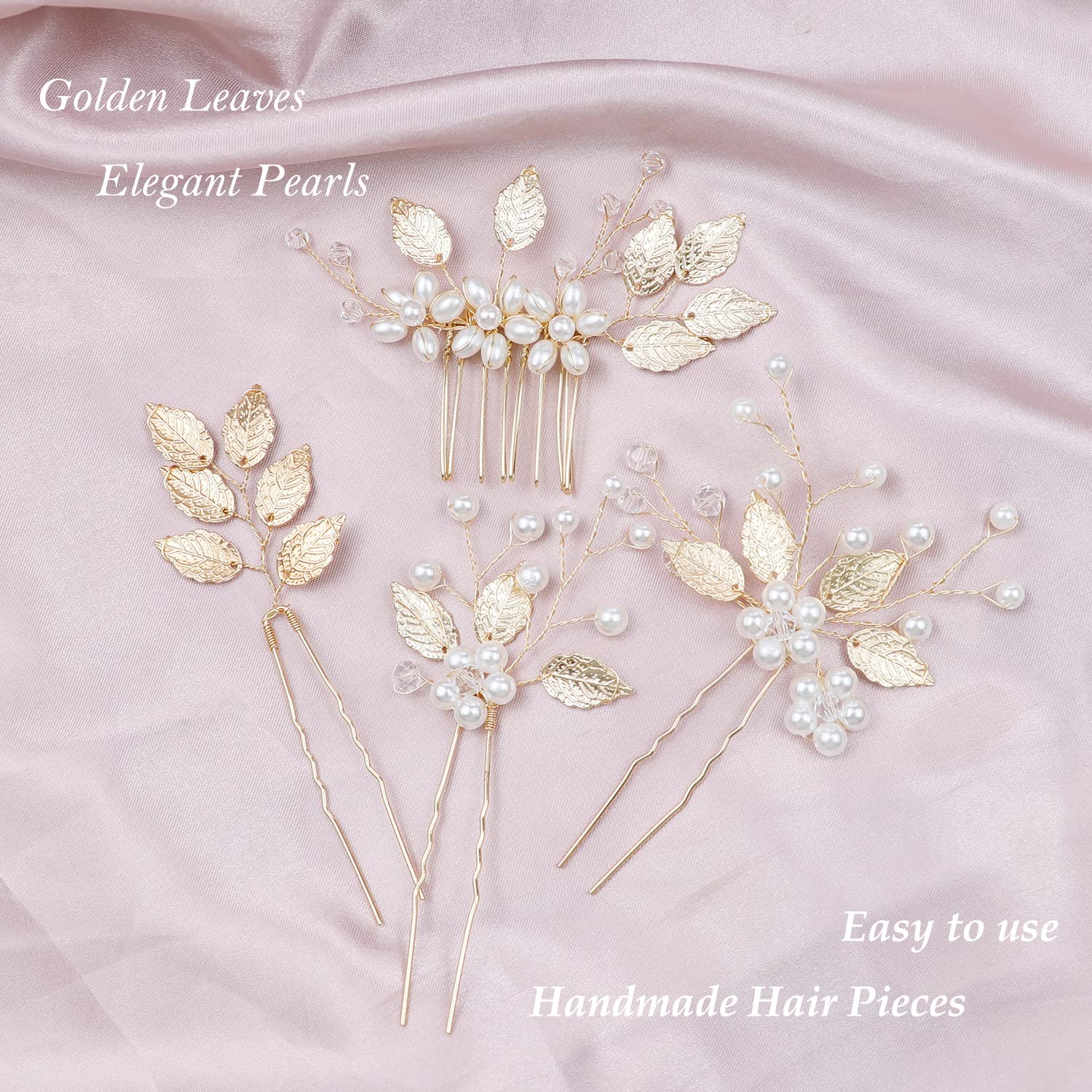 La Jolie Jasmin vintage bridal hair accessories showing the lightweight metal comb prongs