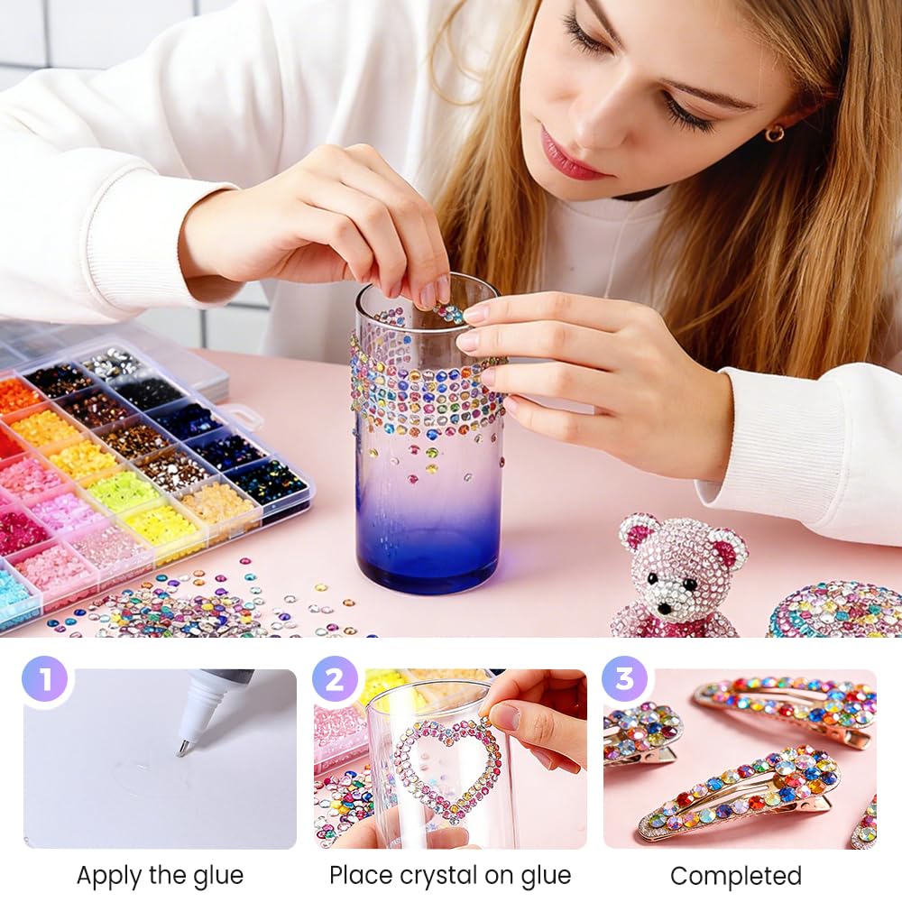 Resin rhinestones applied on shoes and accessories