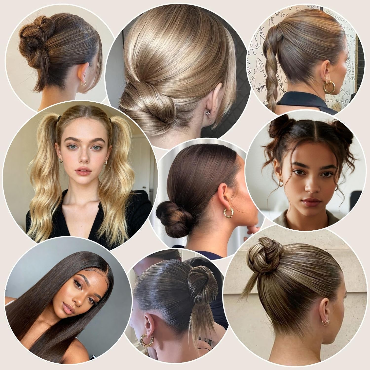 Dolahair hair pins and wax stick bundle used for clean updo hairstyles.