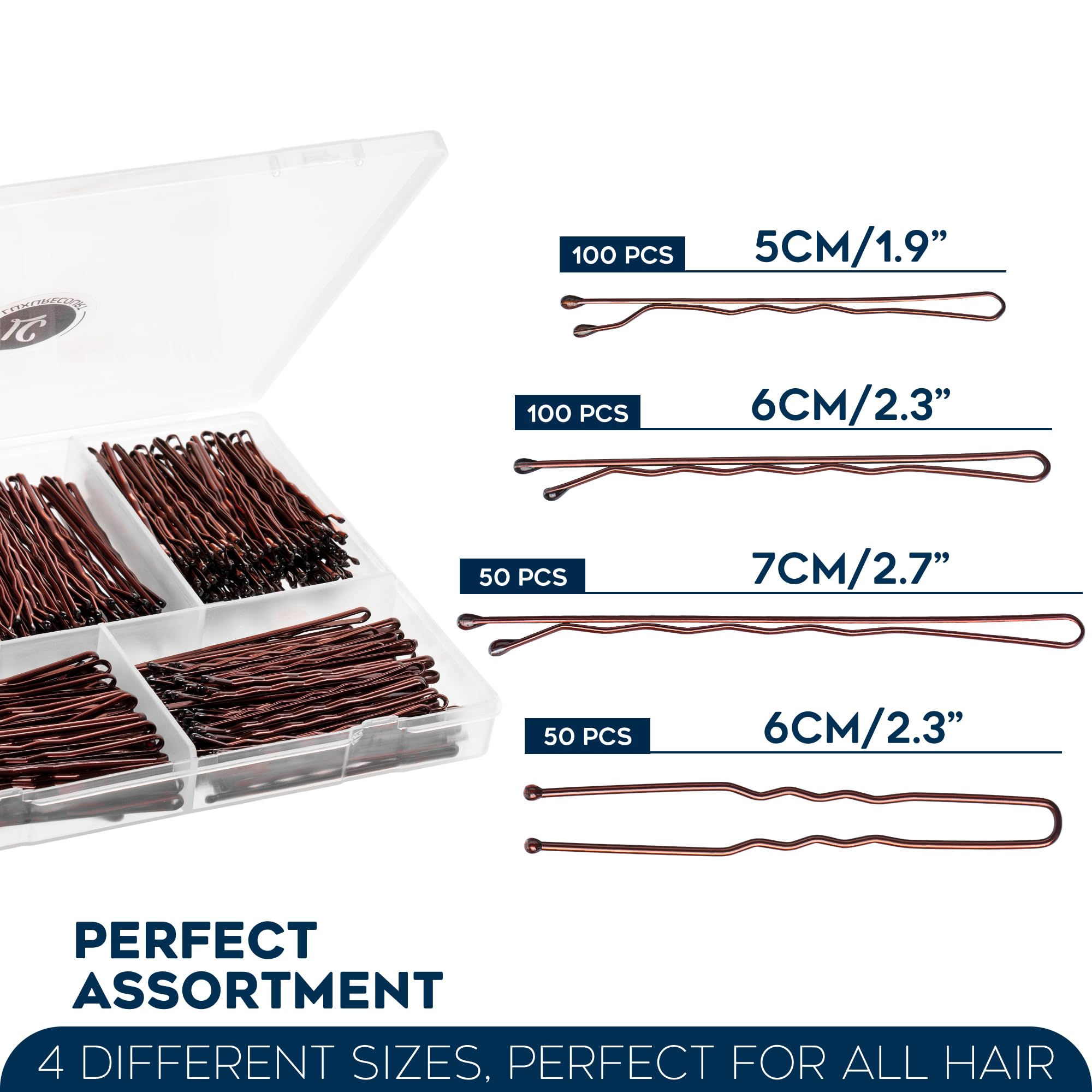 Luxurecourt premium hair pins demonstrating the secure non-slip wavy structure close up