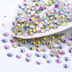 Close-up view of multi-faceted glass crystal cuts and iridescent finish