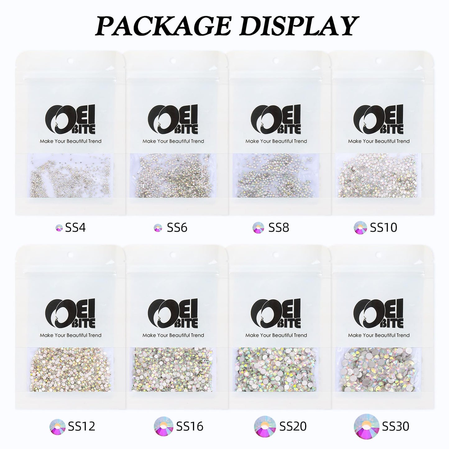 Flatback glass rhinestones for DIY craft projects