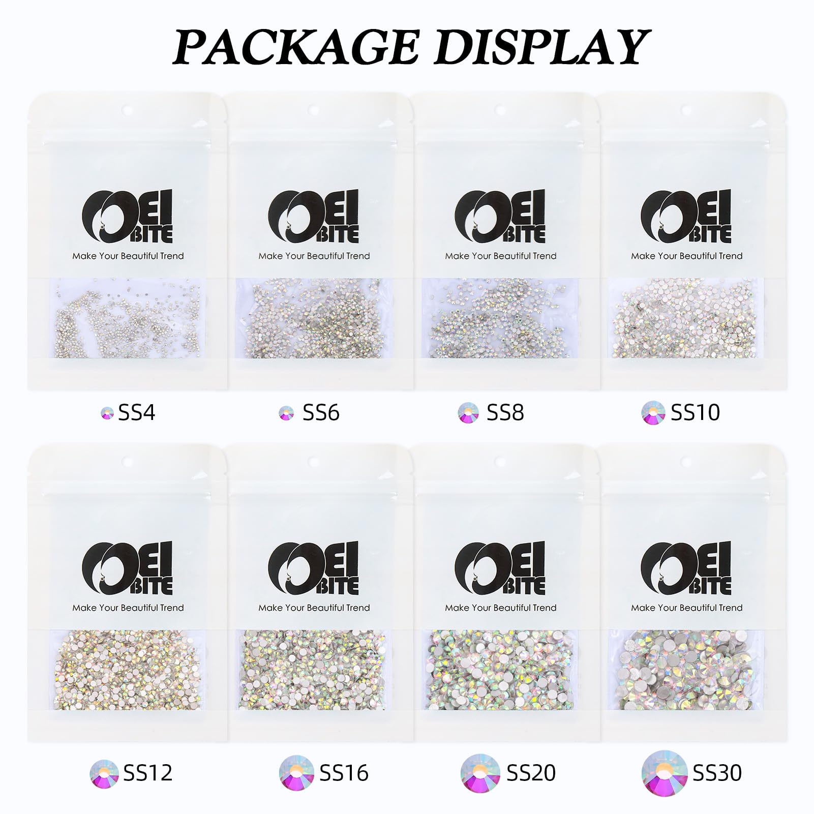Flatback glass rhinestones for DIY craft projects