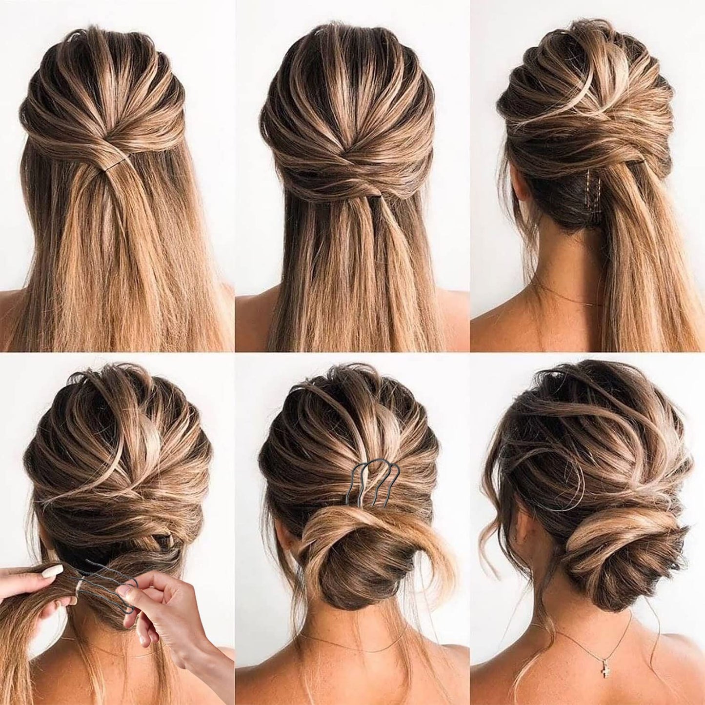 BOYIVI premium hair side combs used for high bun styling on thick hair