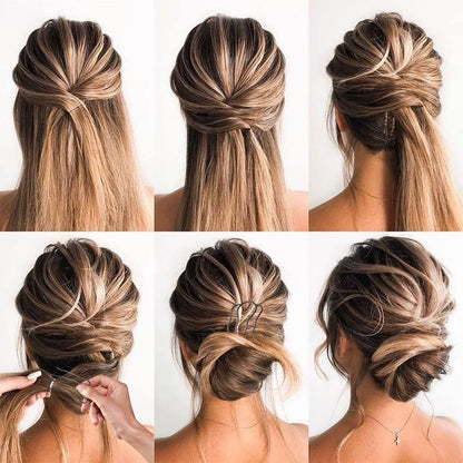 BOYIVI premium hair side combs used for high bun styling on thick hair