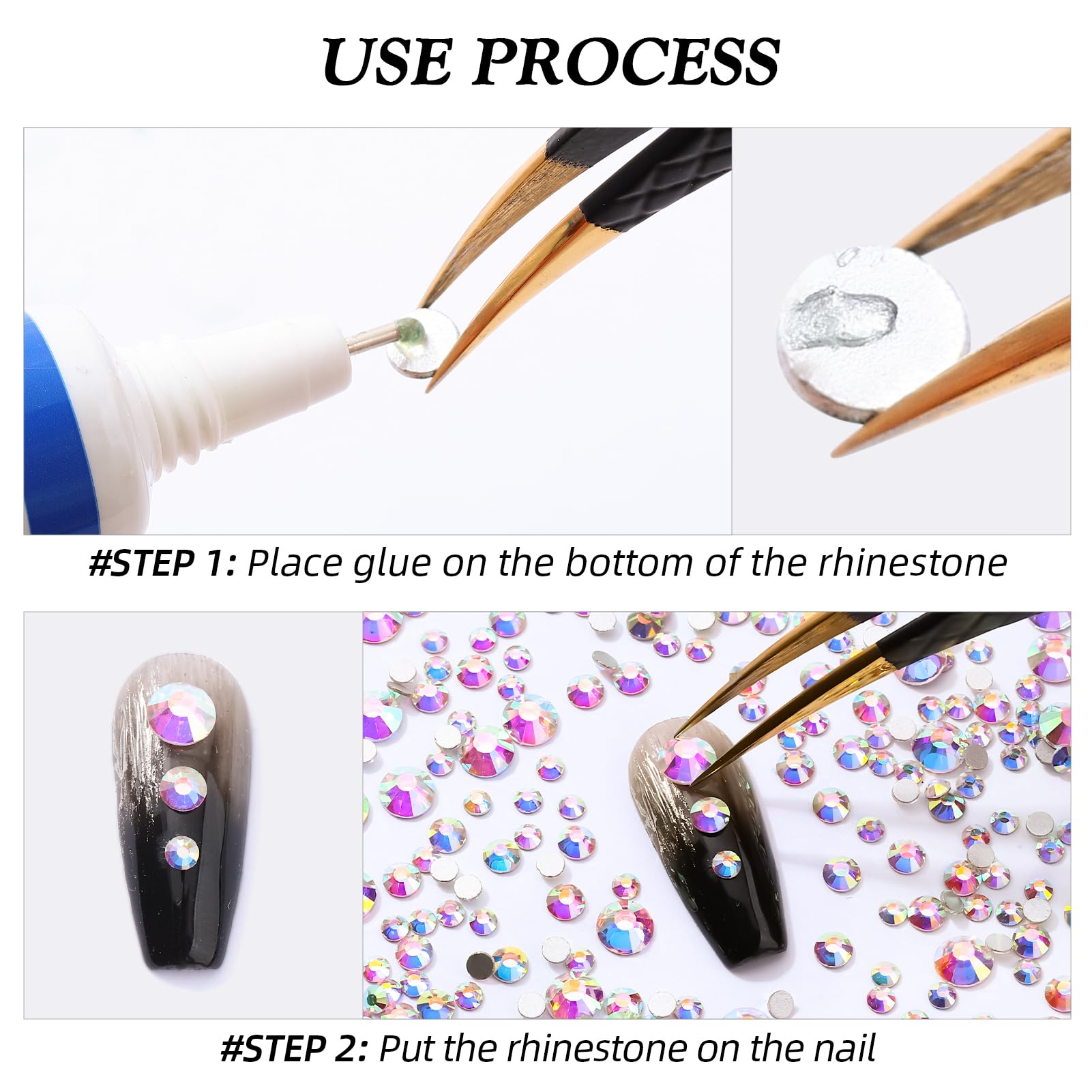 Professional nail art crystal AB rhinestones bulk pack