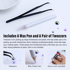Included wax pen and tweezers tool set for crafts