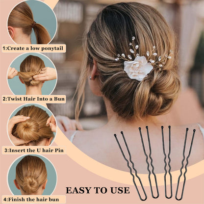 Heavy duty metal styling pins for thick hair extensions and bridal buns