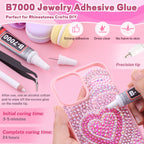 Included pickup pen and tweezers for rhinestone application