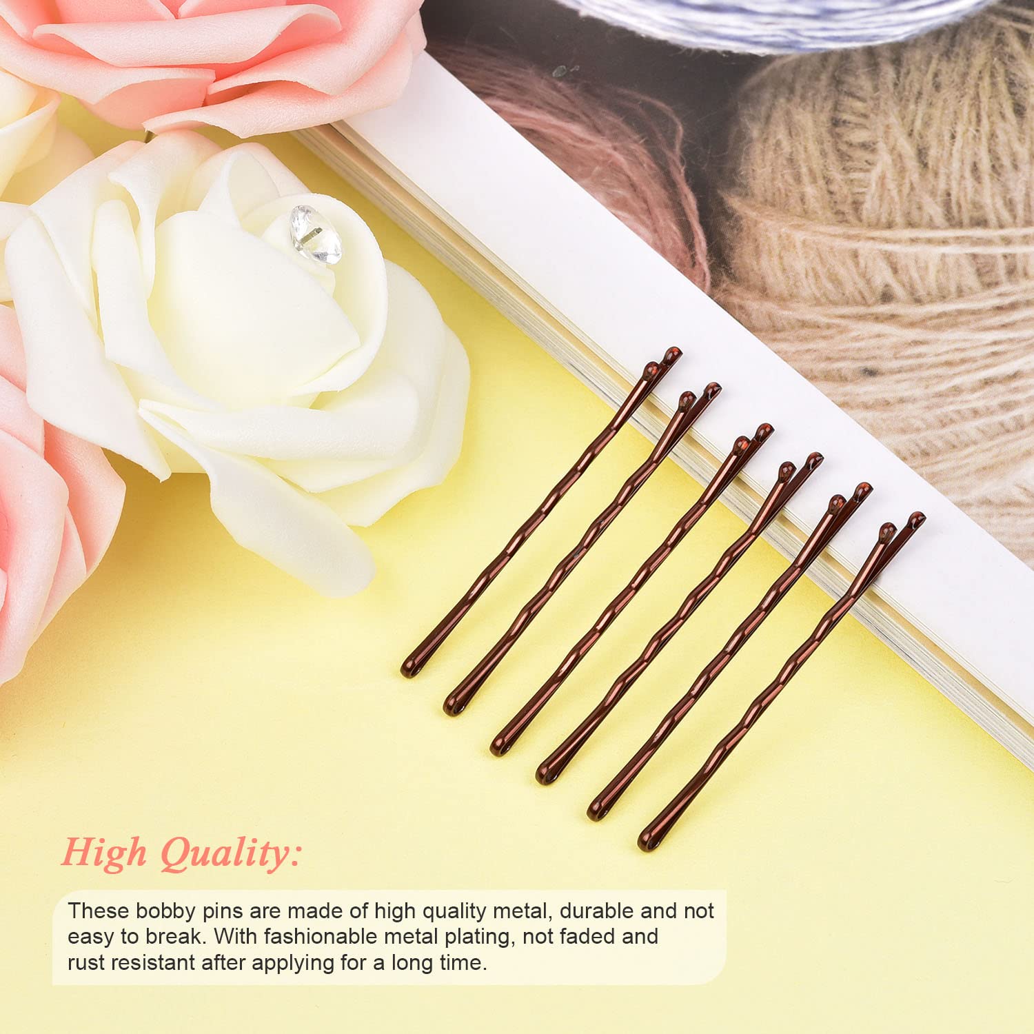 The premium plastic storage container holding two hundred and forty pieces of Morgles hair accessories.