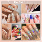 Demonstration of rhinestone placement on decorated artificial nails