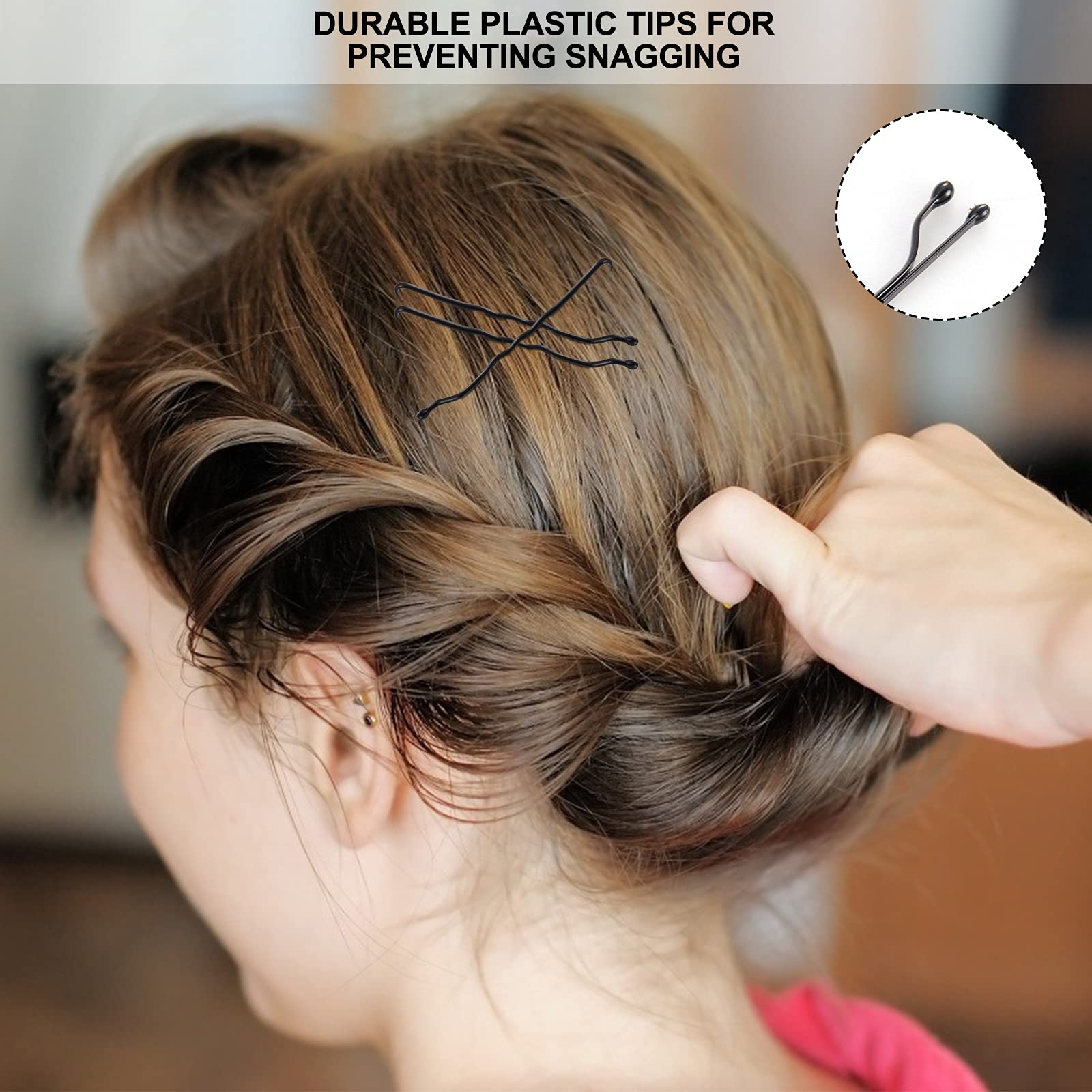 Four hundred pieces of black enamel coated bobby pins for everyday updos