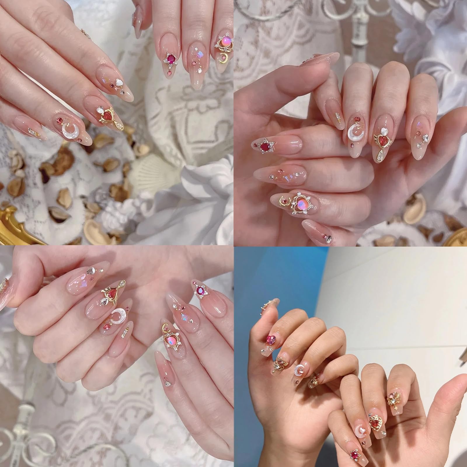 Top down view of variety pack Y2K nail art supplies