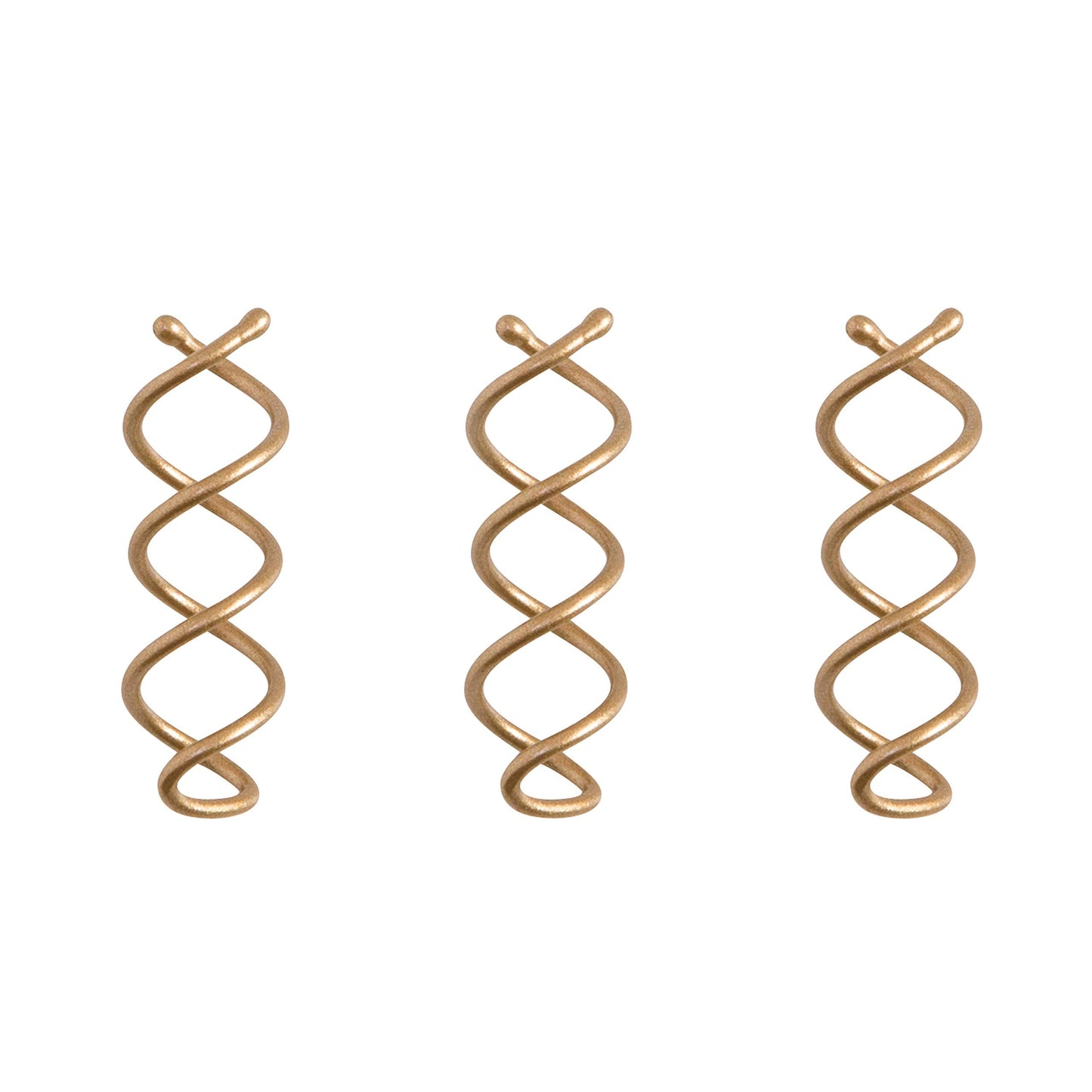 Close up of spiral corkscrew design of hair pin