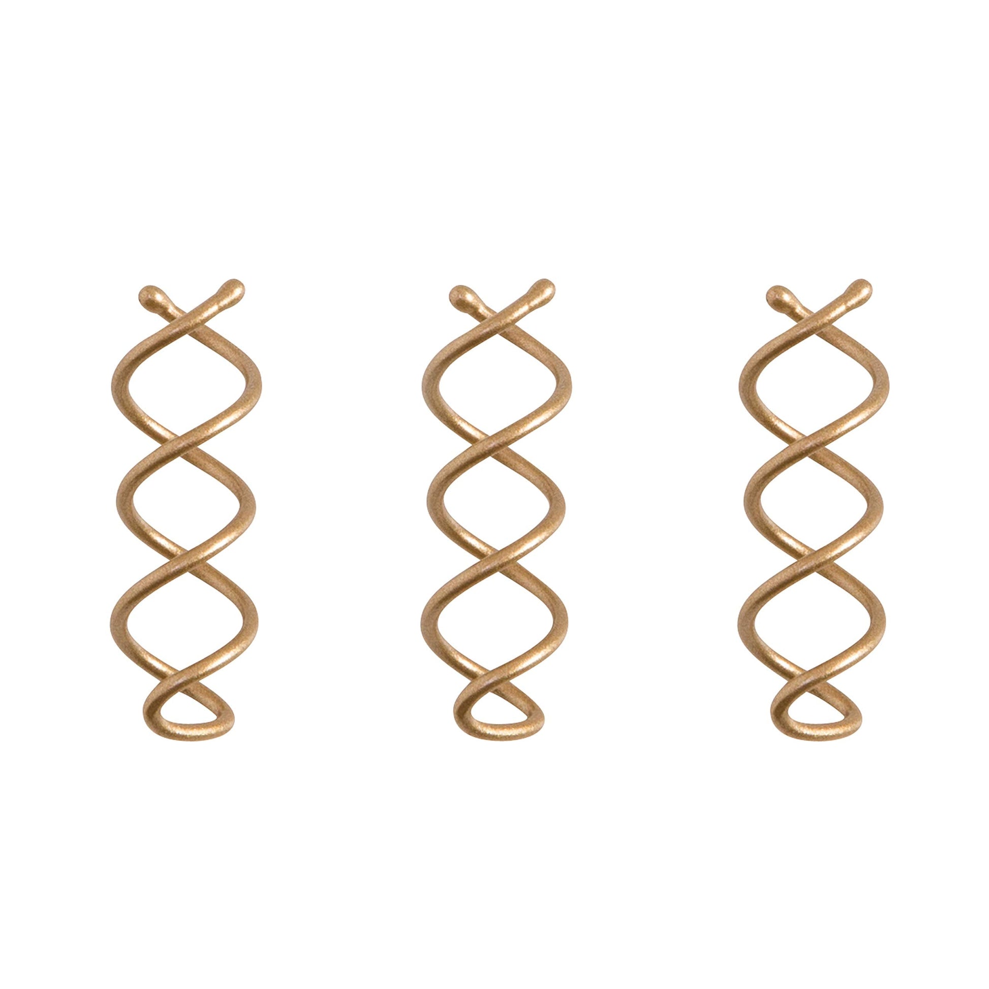 Close up of spiral corkscrew design of hair pin