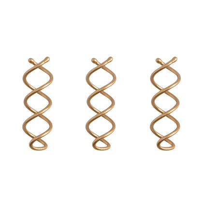 Close up of spiral corkscrew design of hair pin