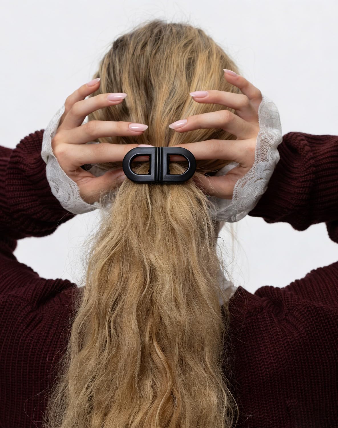 Two-piece premium magnetic hair accessories showcasing the seamless flat closing mechanism