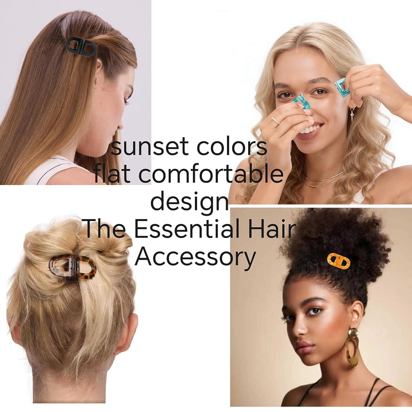 Side view of lightweight flat magnetic hair clips highlighting the polished elegant finish