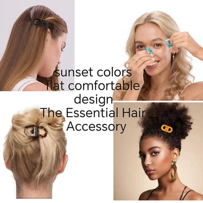 Side view of lightweight flat magnetic hair clips highlighting the polished elegant finish