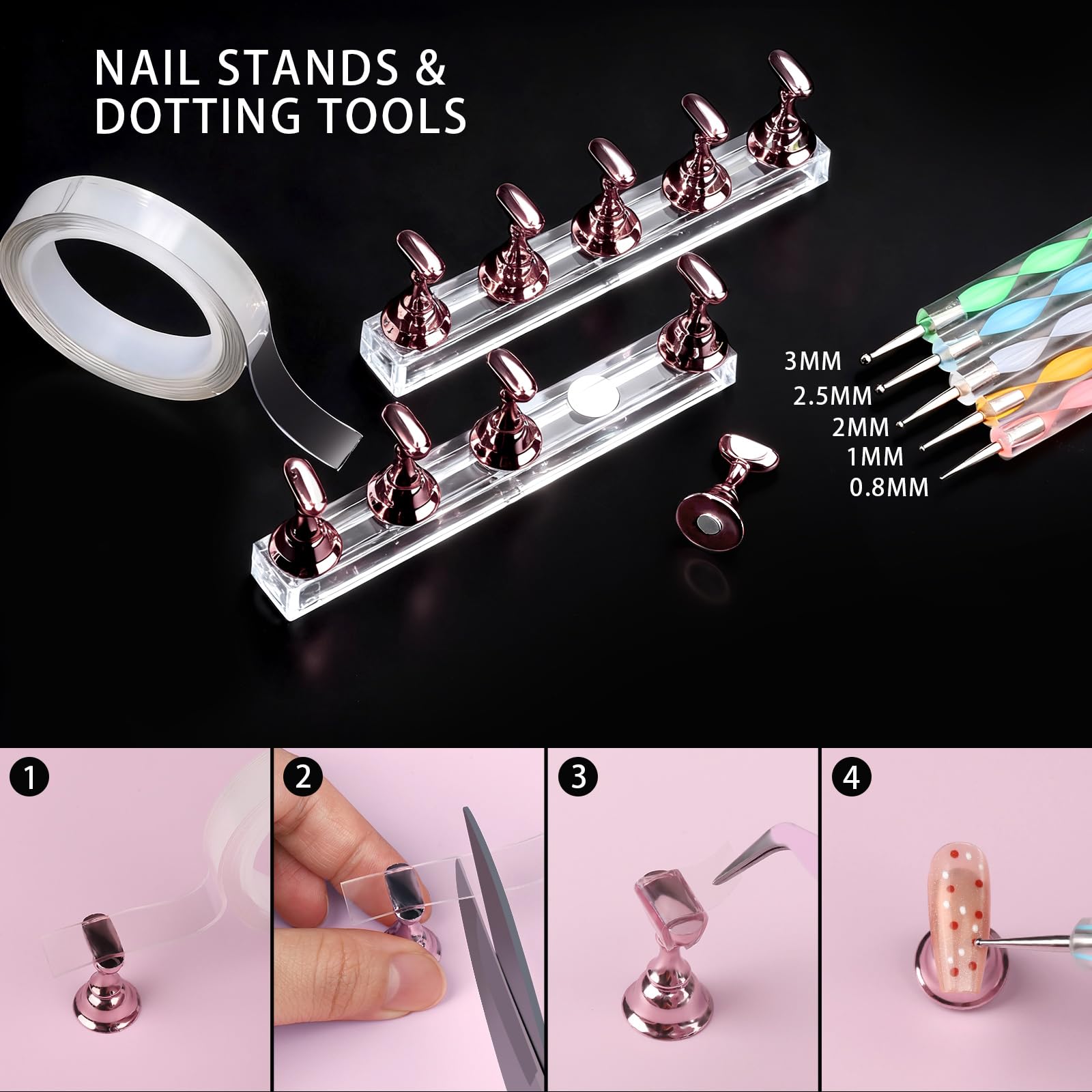 Teenitor professional nail art brush set and dotting tools