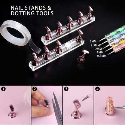 Teenitor professional nail art brush set and dotting tools