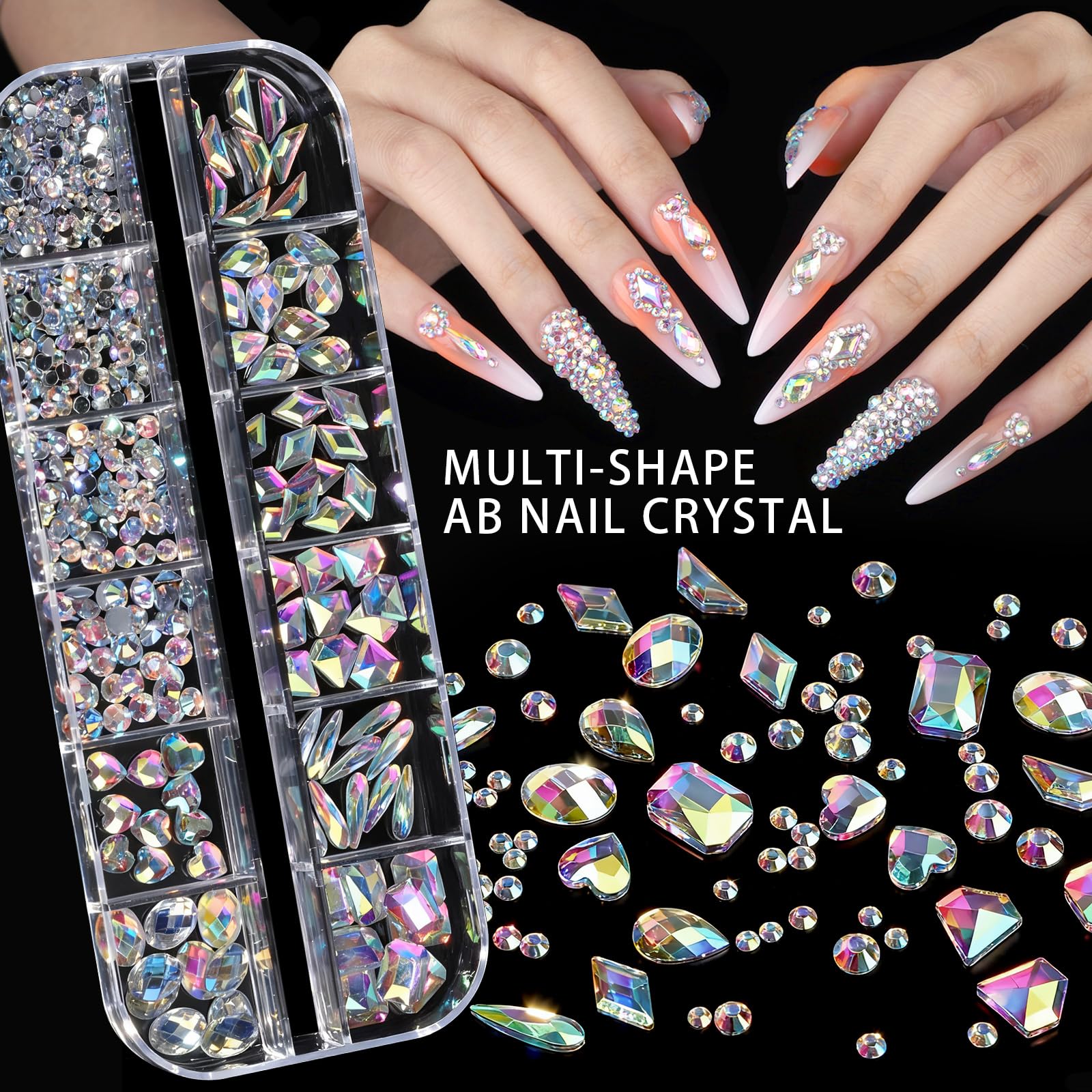 Teenitor nail art design kit with magnetic display stands