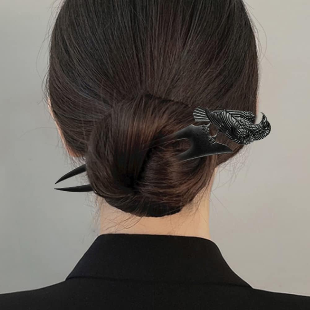 Two pack black metal U shaped French hair styling pins for thick hair