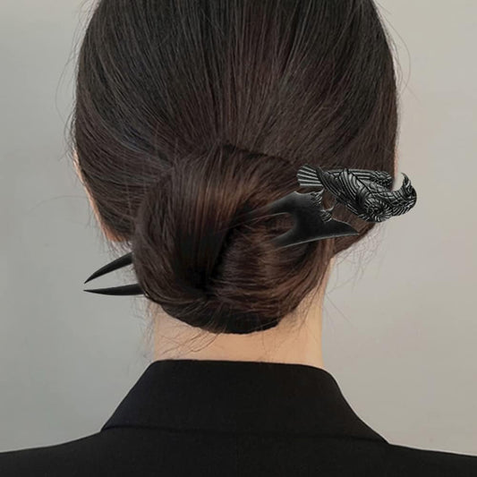 Two pack black metal U shaped French hair styling pins for thick hair