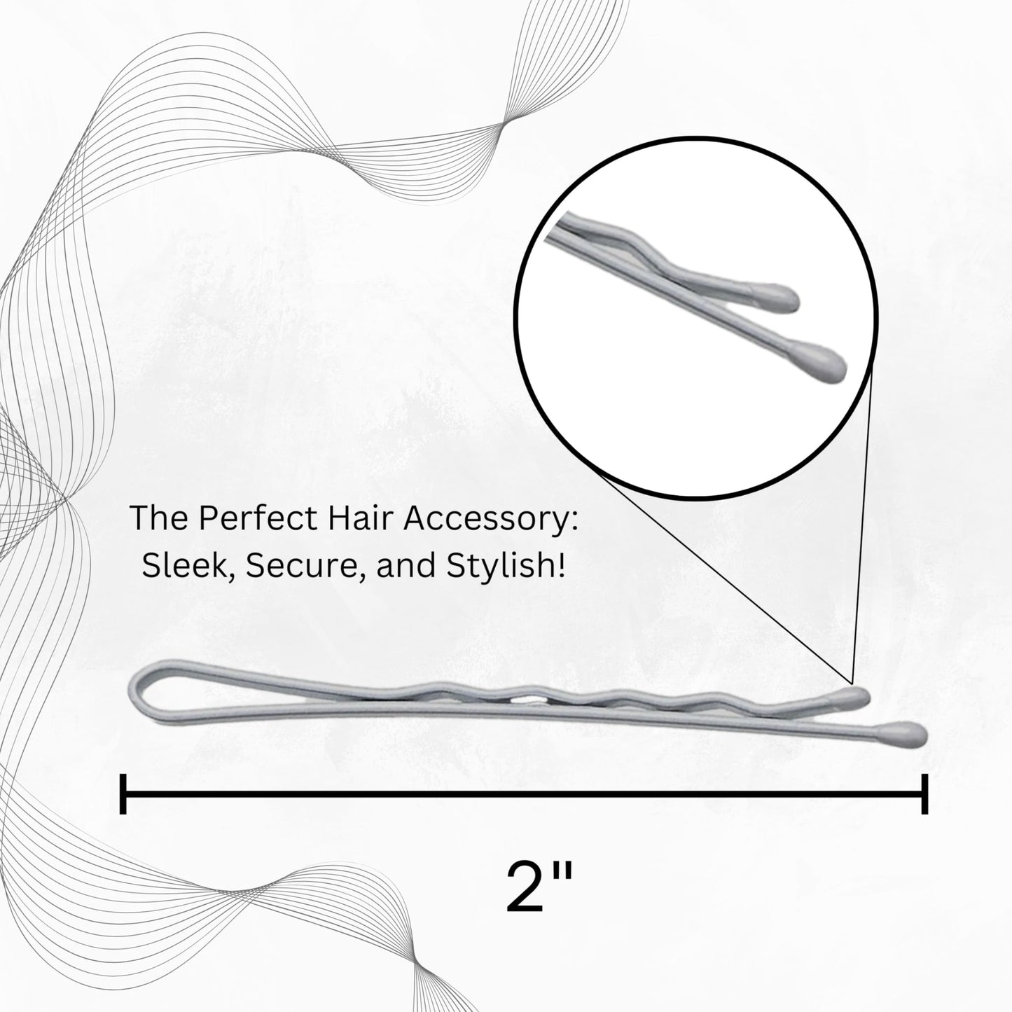 Close up of Sta-Rite white metal bobby pins