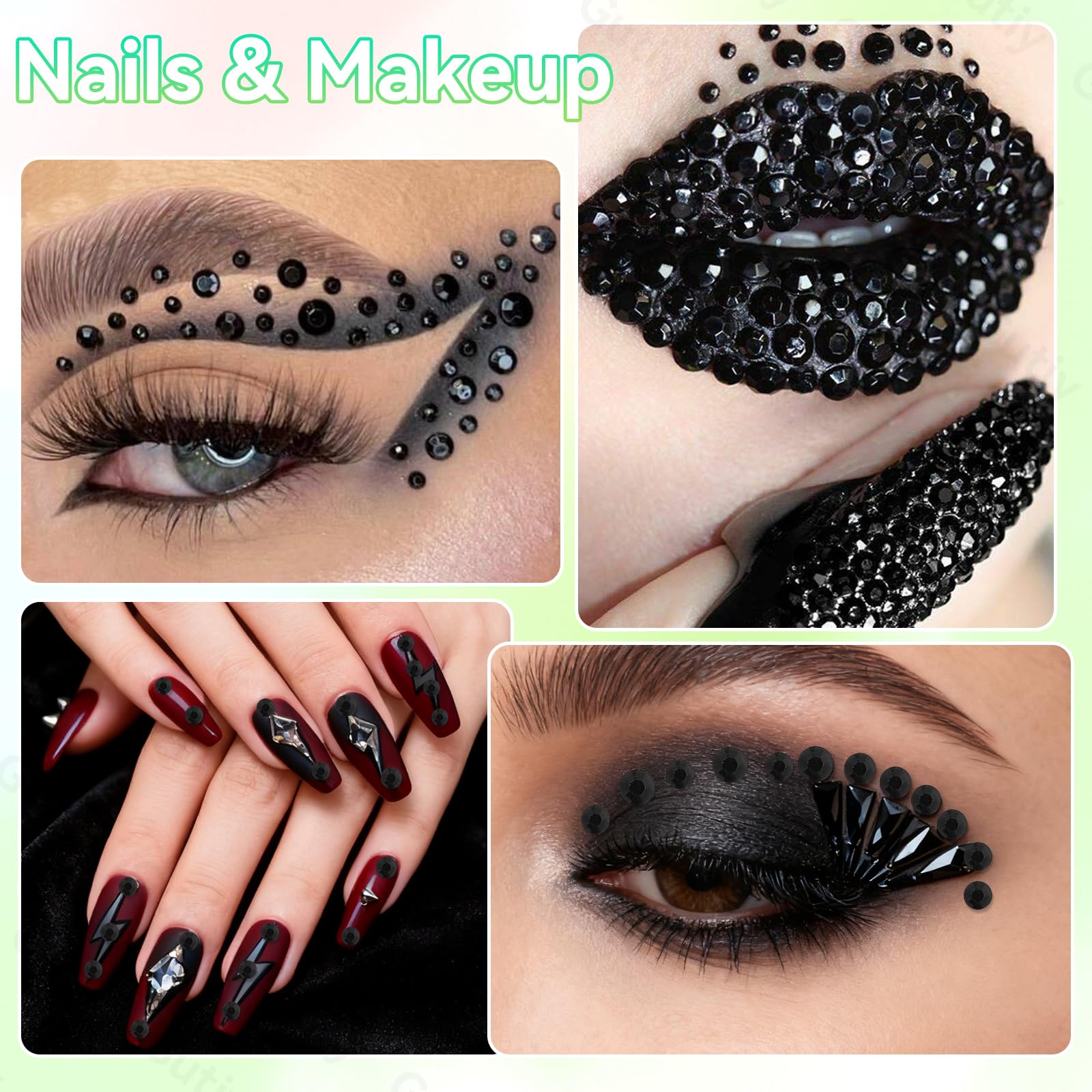 Black resin gems used for DIY custom shoe decoration