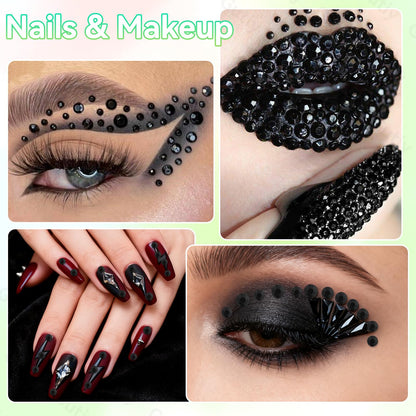 Black resin gems used for DIY custom shoe decoration